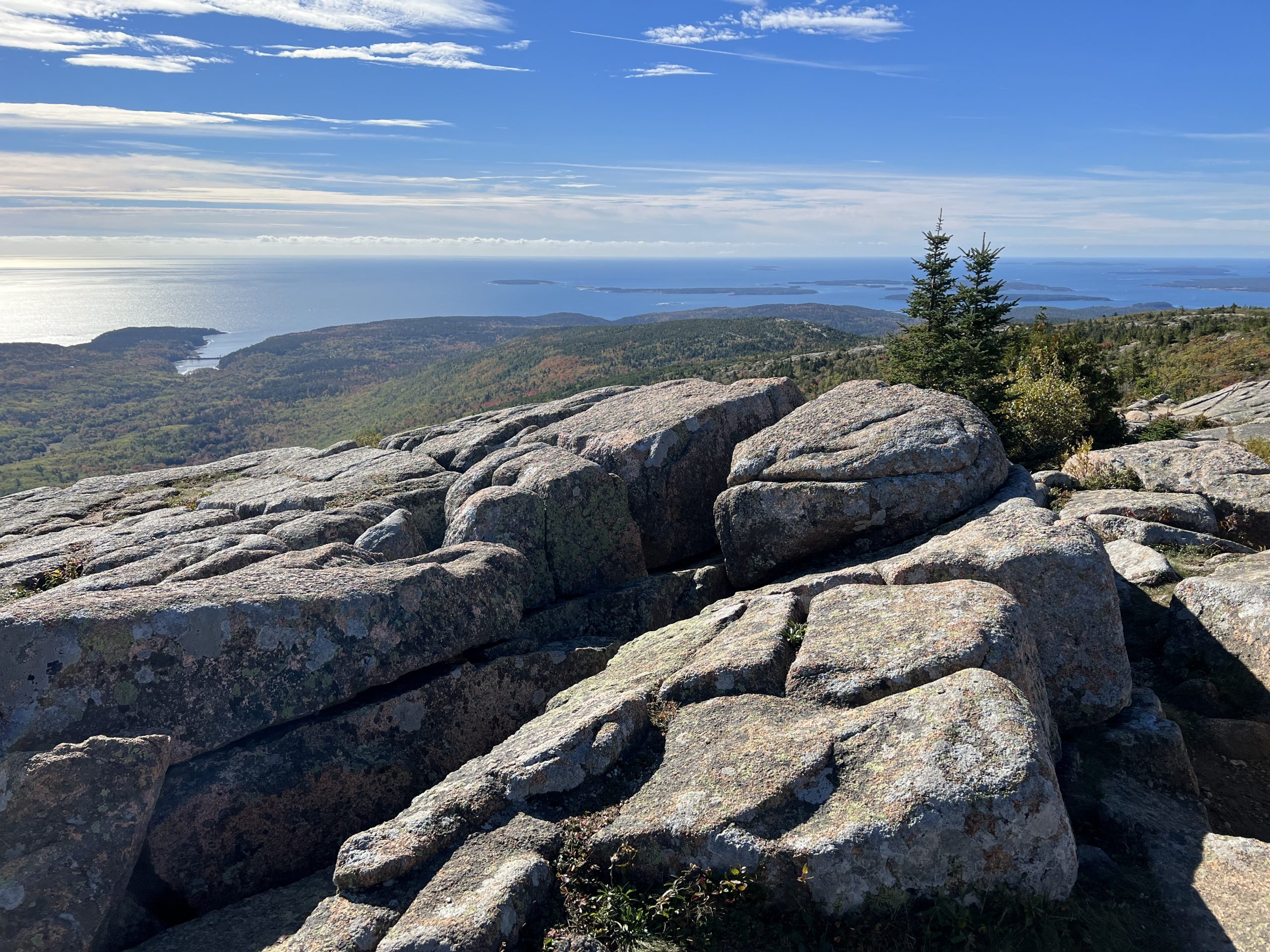 Cadillac Mountain after sunrise in the fall