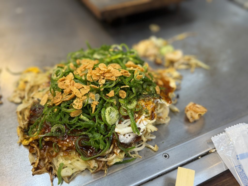 Okonomiyaki pancake in Japan