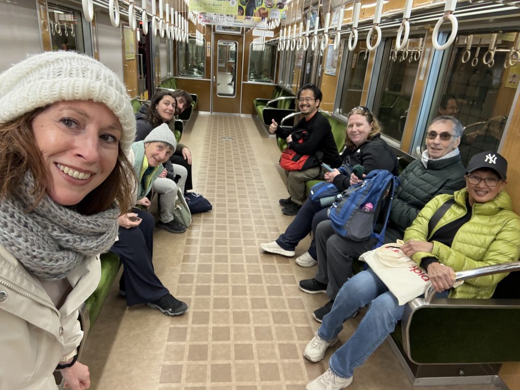 Our group on the train in Kyoto, Japan