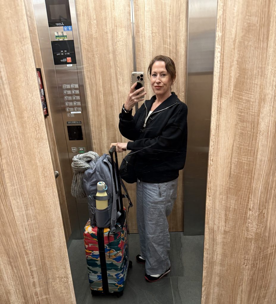 me with my easy to transport luggage in Japan