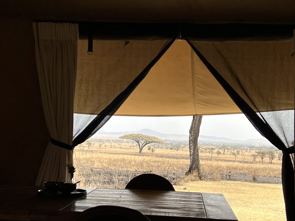 View from our dining tent at Seregengit Lodge in Tanzania