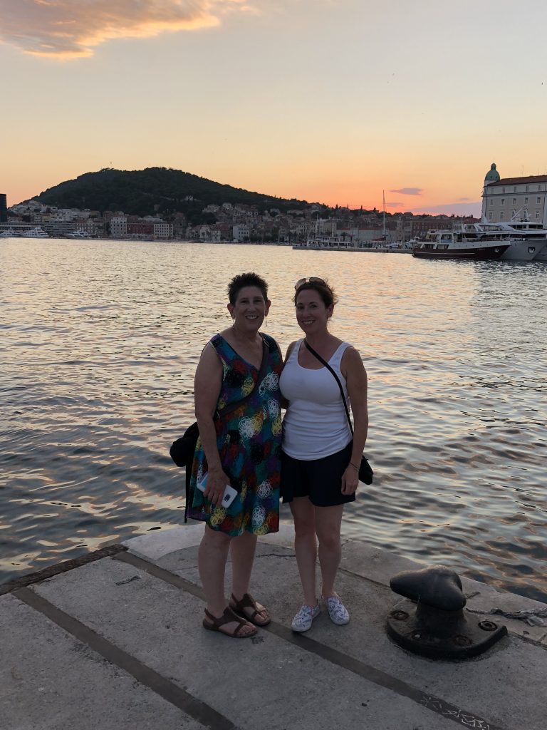 Mom and I at the port in Split, Croatia