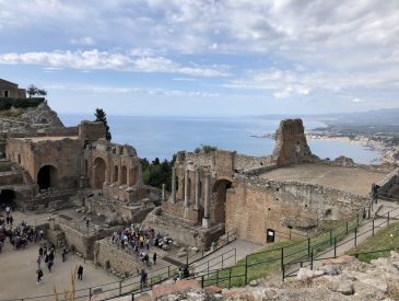 view over Taormina during spring in Sicily