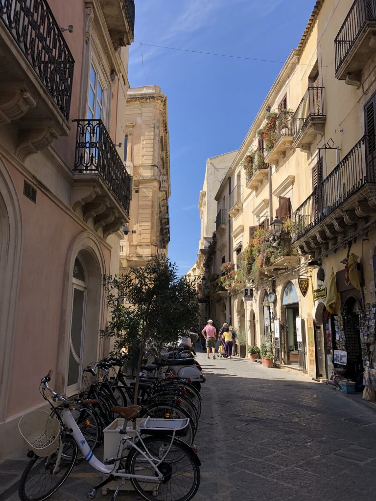 Small cobblestone streets wind across Ortigia Island
