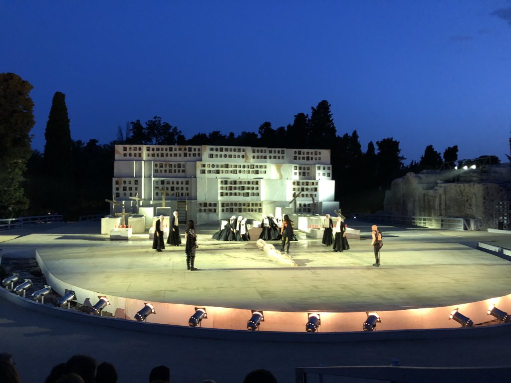 Ancient Greek Theater in Syracuse, Sicily still hosts live plays. I could walk there from my flat when learning Italian in Sicily