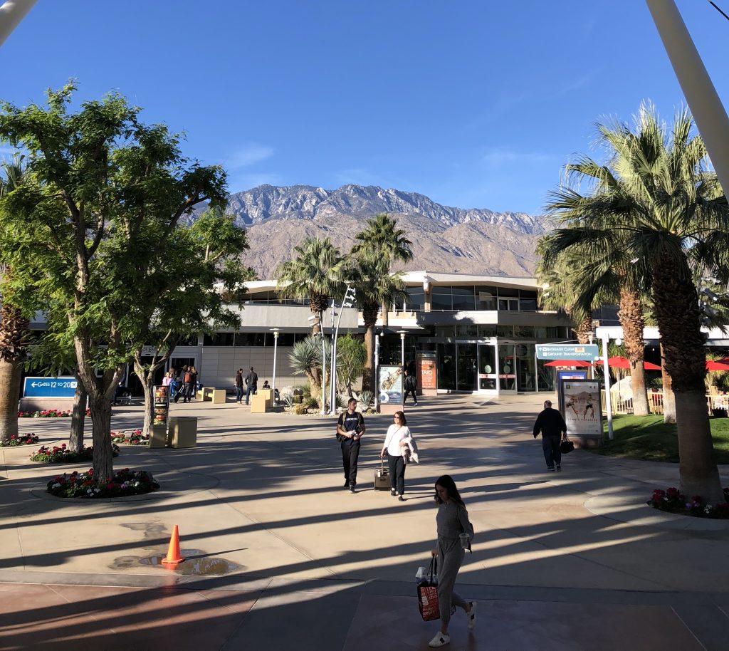 Palm Springs airport is close to town and small enough to get it and out quickly