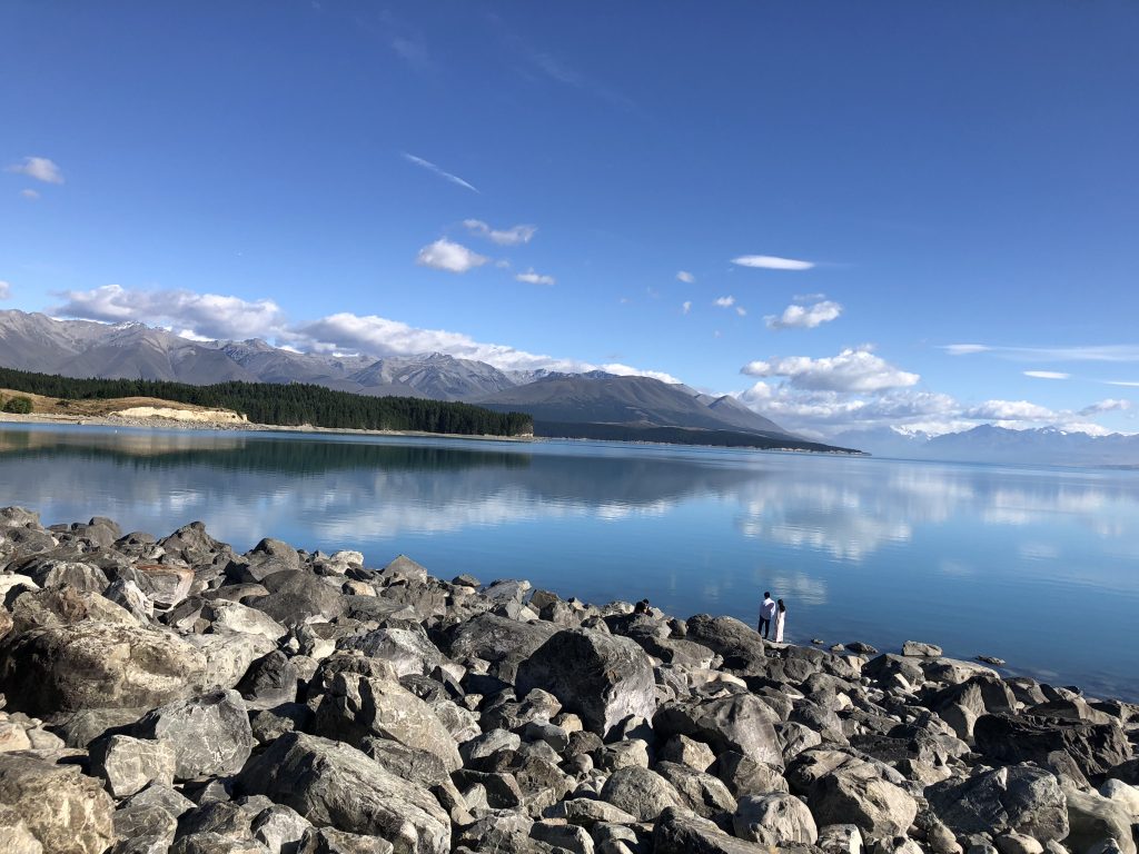 Reflections on the lake in New Zealand