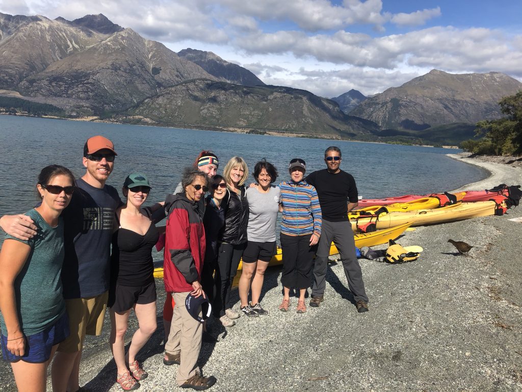 Our group made our way back from kayaking in Glenorchy