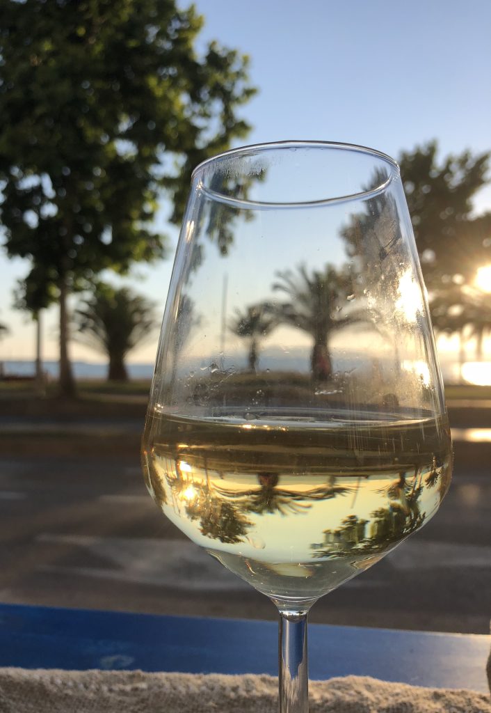 A welcome glass of Wine on my first day of my 1 week in Sardinia